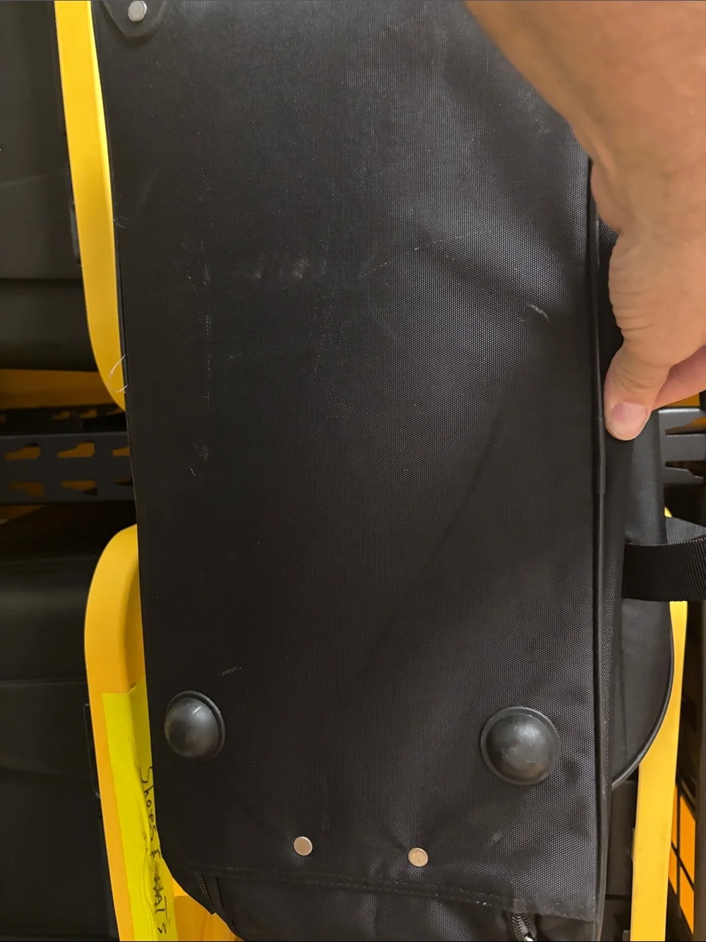 Lucas Black Duffel Bag with Yellow Trim for Men